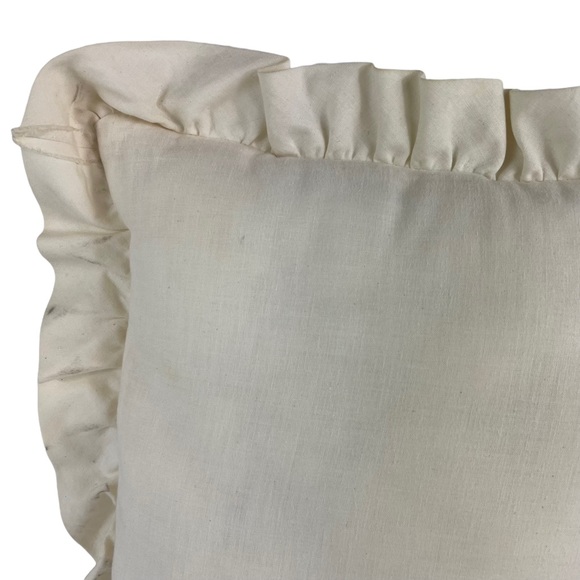 Vintage Boho Handmade Floral Embroidered Cream Accent Pillow 12” Cottage-core - Picture 12 of 16